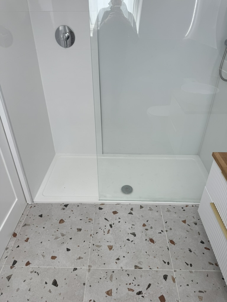 Bathroom refurbishment in Portlethen with new shower tray and enclosure
