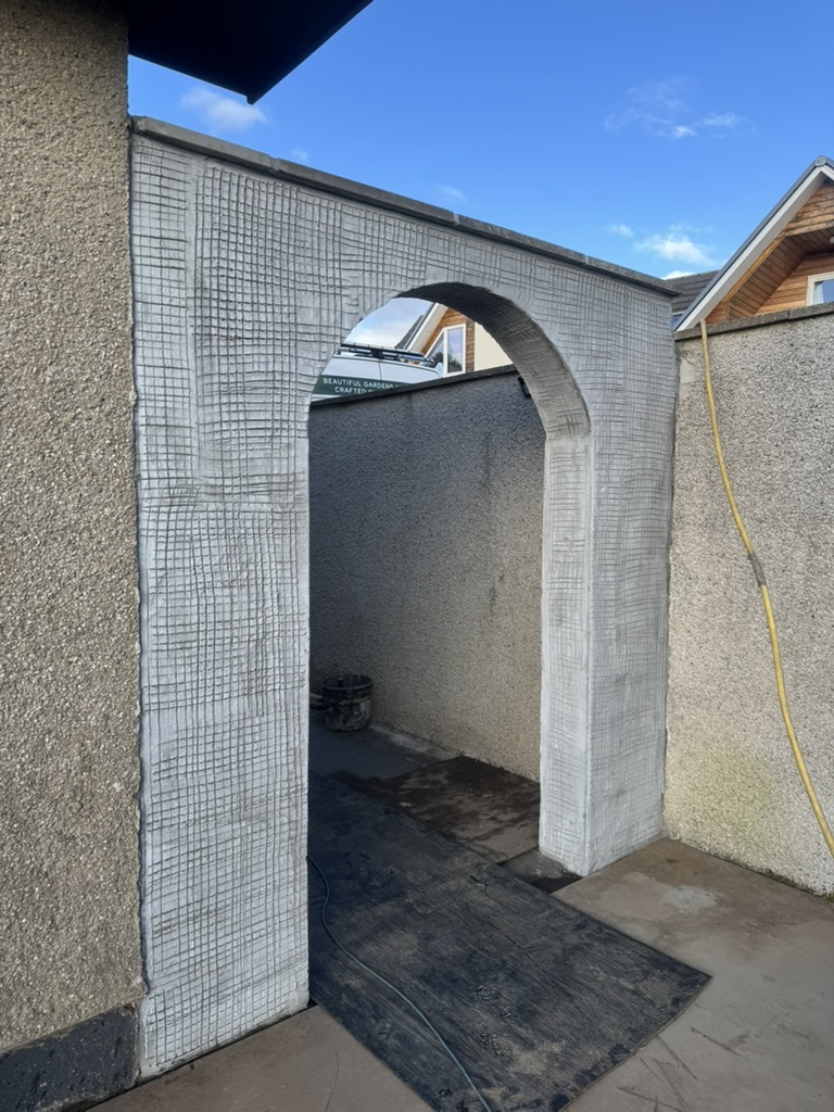 Finished textured render on an external wall in Aberdeen