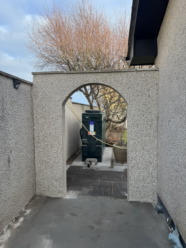 Rendered archway finished by Granite Builders in Aberdeen