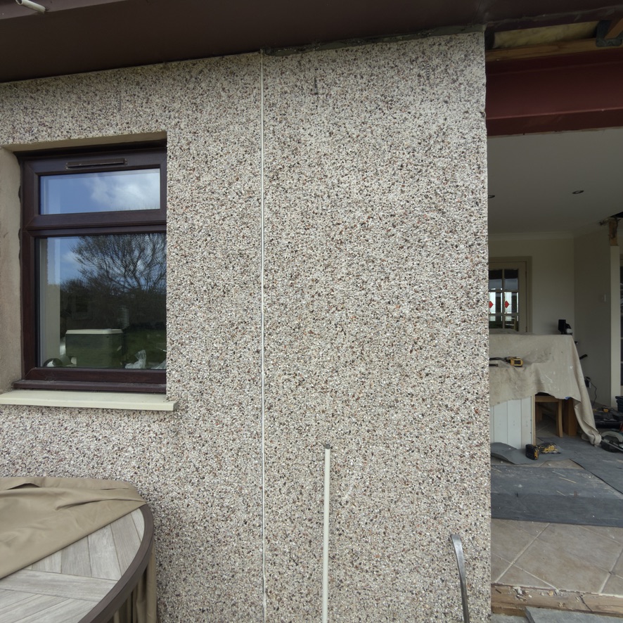 Rendered wall and window on a property in Peterhead