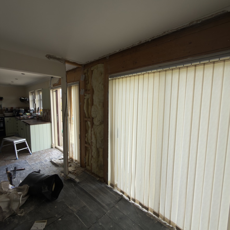 Kitchen stripped out before renovation in Peterhead